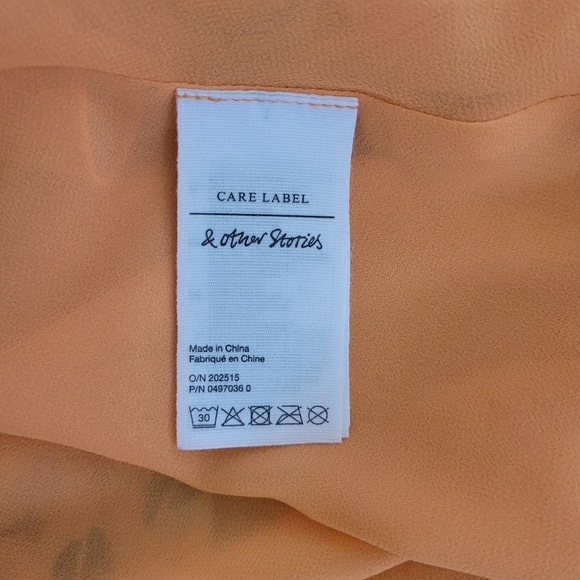 Paris‎ Atelier & Other Stories Floral Pleated Button Down Skirt Orange Size 2 - Picture 6 of 9